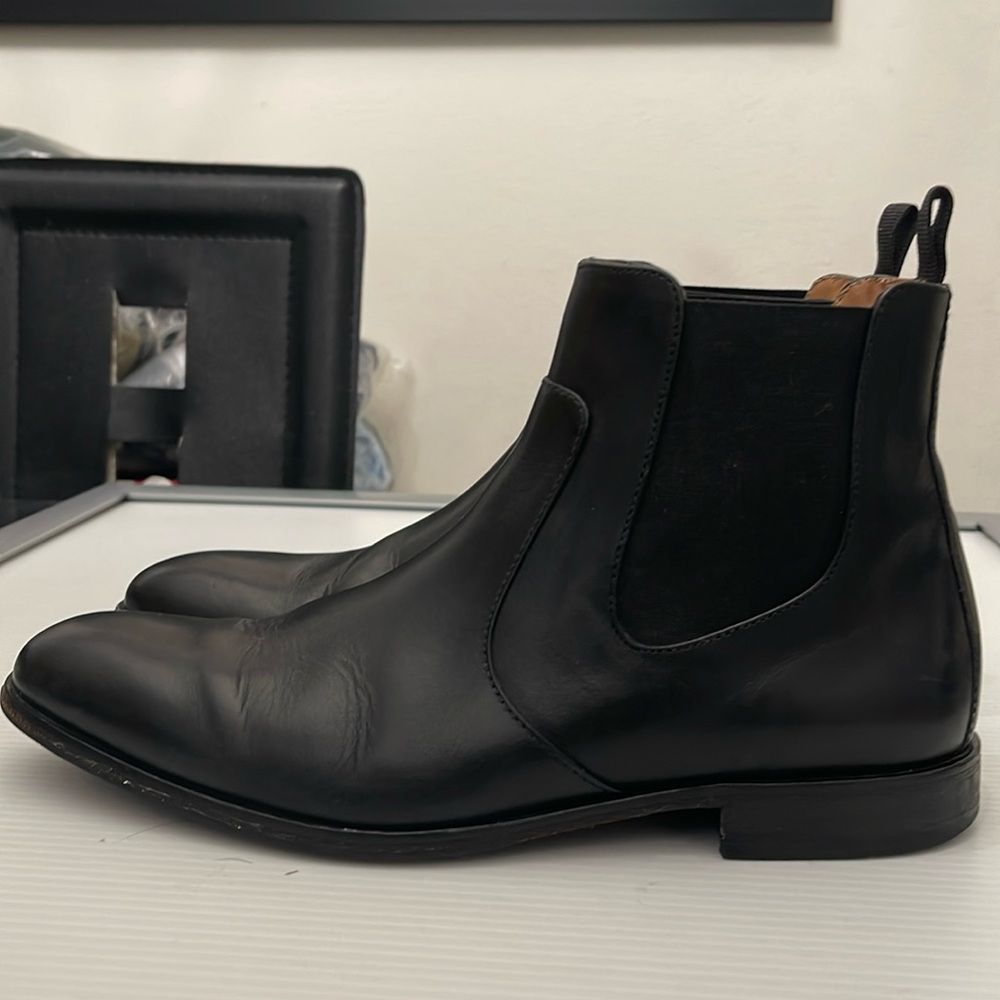 HUGO BOSS LEATHER HUBOT CHELSEA ANKLE BOOTS MENS SIZE 7.5